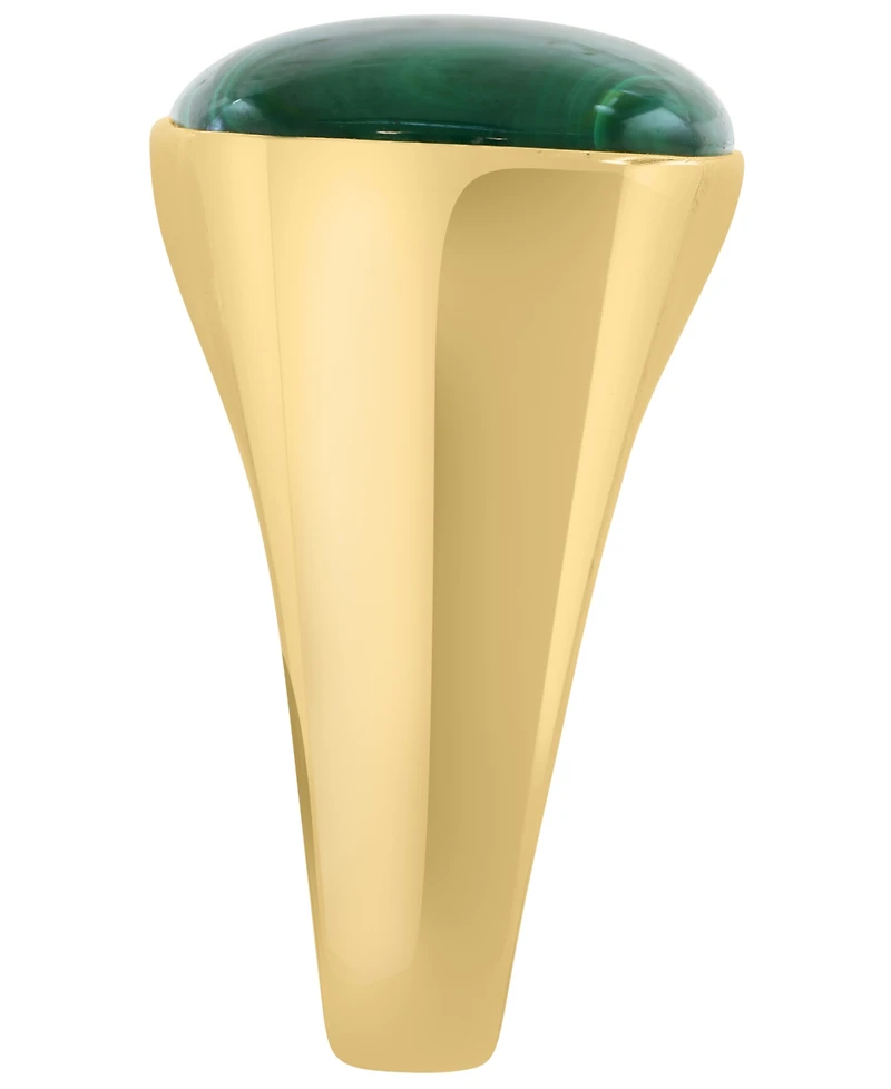 Effy Collection Men's Malachite Ring in Gold Over Silver