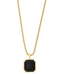 Effy Collection Men's Black Spinel Pendant Necklace (1-5/8 ct. t.w.) in Gold Over Silver