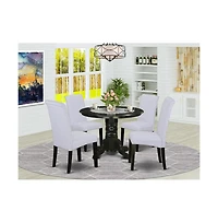 East West Furniture Dining Room Set Black, SHBA5-blk-05