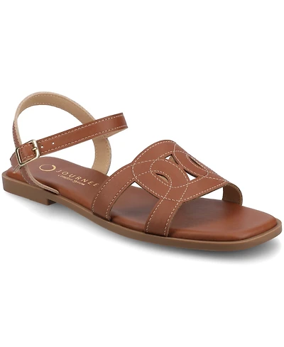 Journee Collection Women's Bridey Open Toe Ankle Strap Sandals