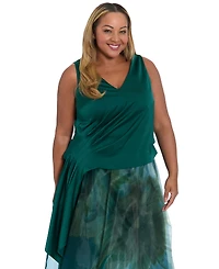 Muse Plus Asymmetrical Pleated Top