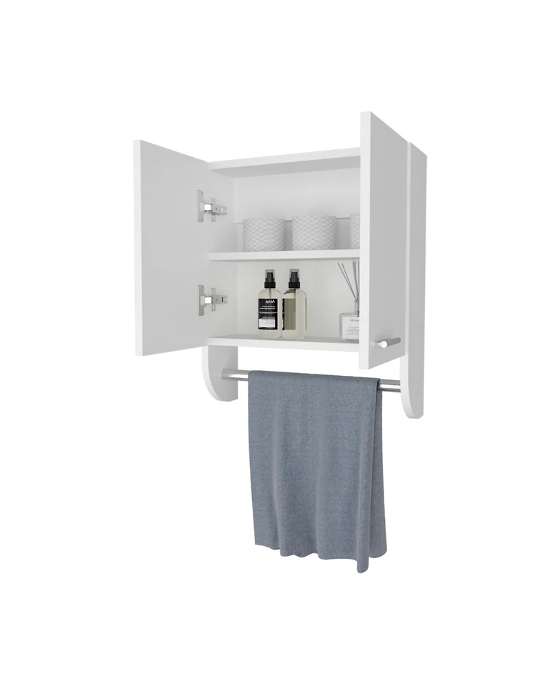 Airsurfer Wall Mounted Medicine Cabinet with Towel Bar Melamine Bathroom Storage Cabinet
