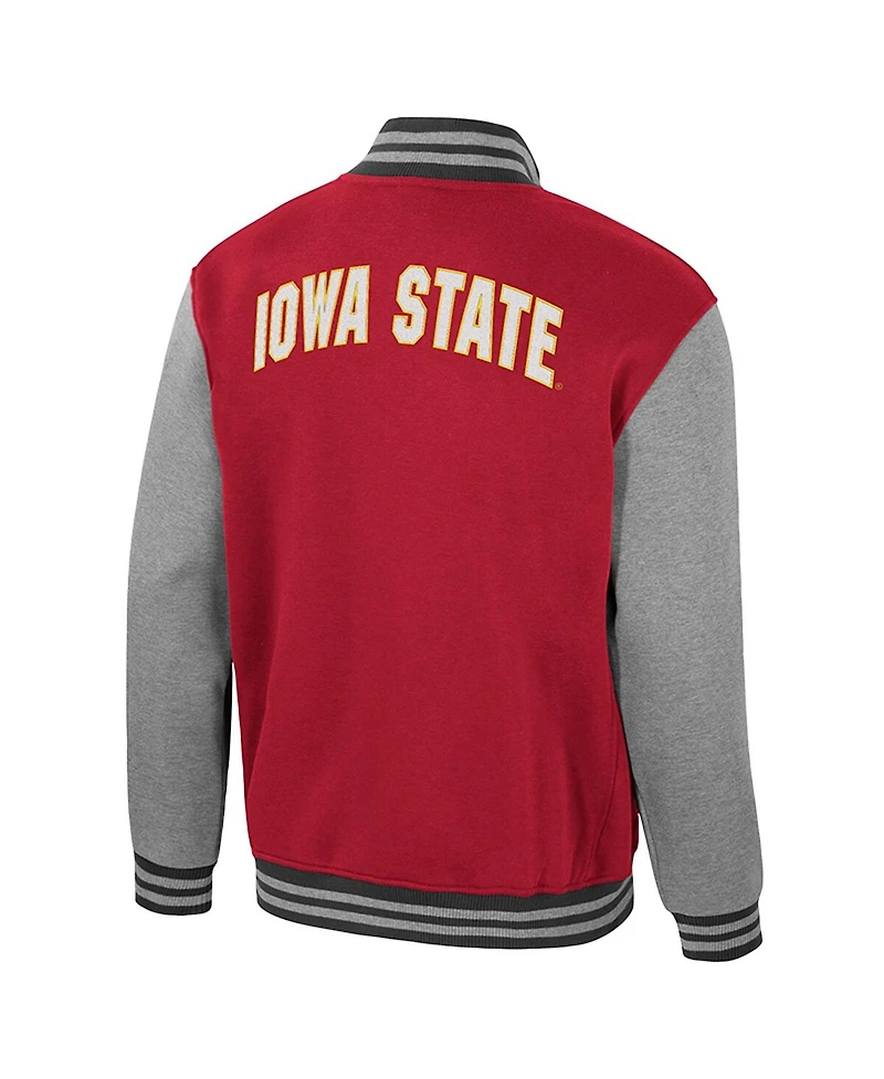 Colosseum Men's Cardinal Iowa State Cyclones Ambi-Turner Full-Zip Varsity Jacket