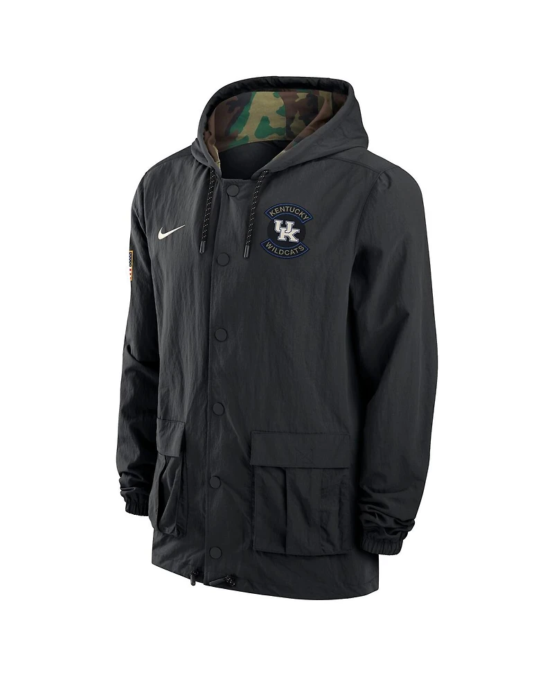 Nike Men's Black Kentucky Wildcats 2025 Ncaa Military Appreciation Full-Snap Jacket