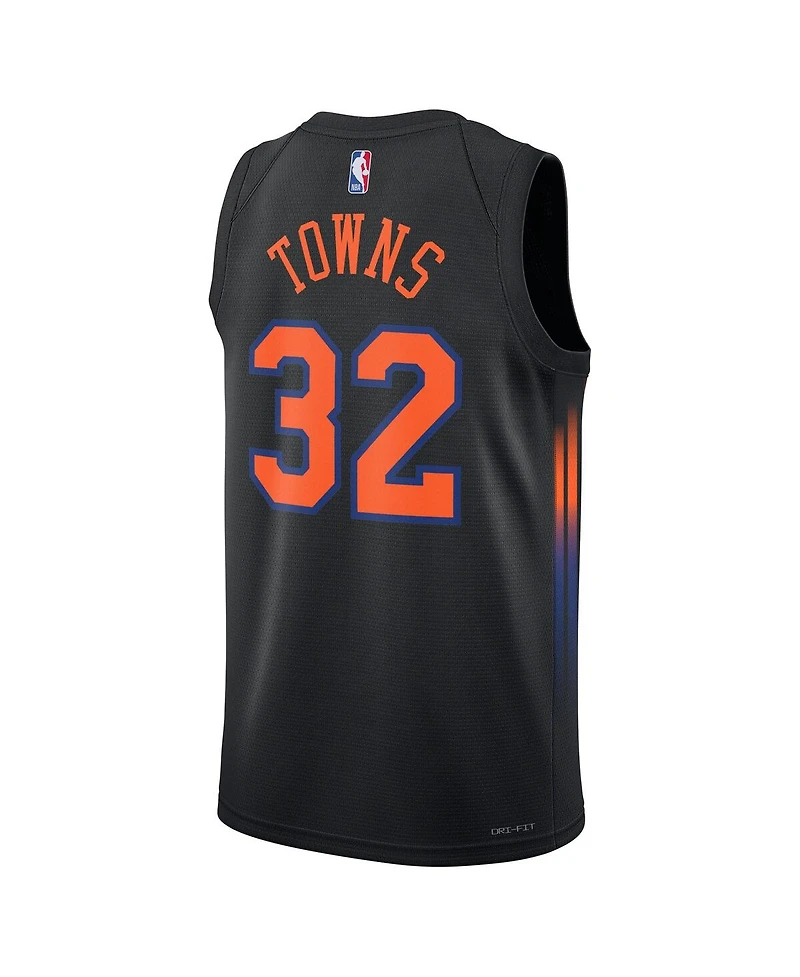 Jordan Men's and Women's Karl-Anthony Towns Black New York Knicks Swingman Jersey