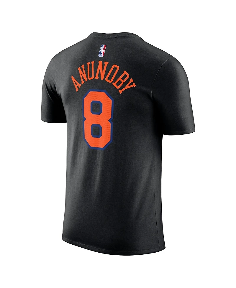 Jordan Men's and Women's Og Anunoby Black New York Knicks Name Number T-Shirt