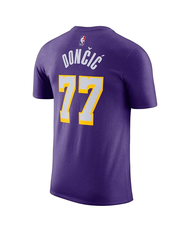 Jordan Men's and Women's Luka Doncic Purple Los Angeles Lakers Name Number T-Shirt