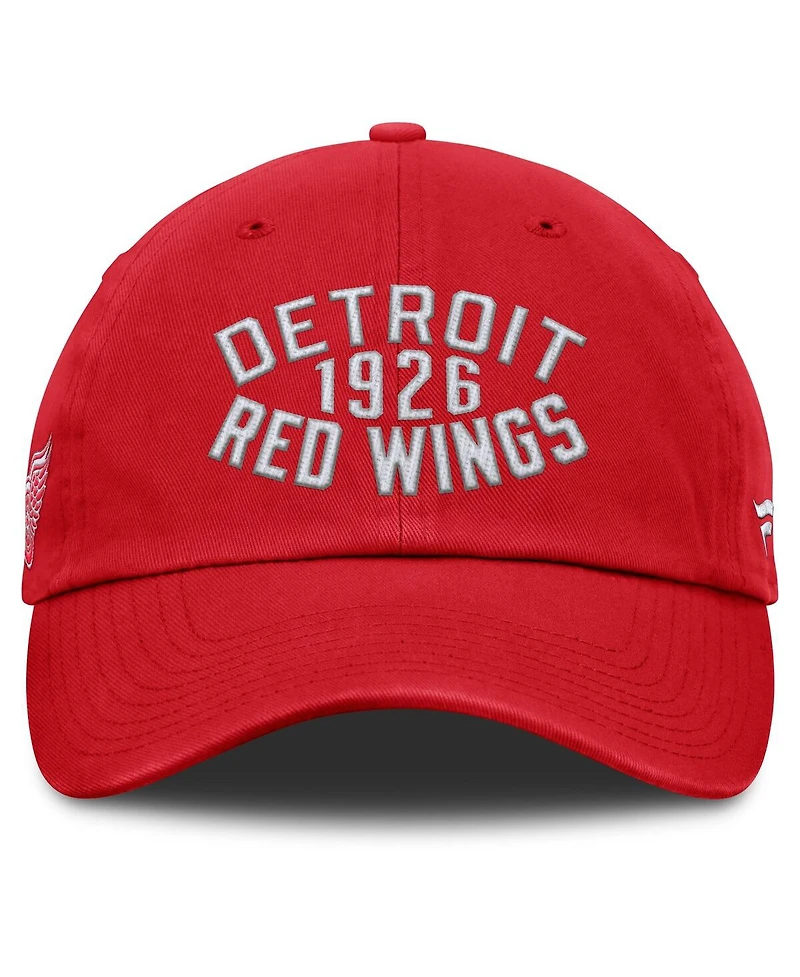 Fanatics Men's Red Detroit Red Wings Fundamentals Archer Adjustable Hat