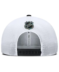 Fanatics Men's Black/White Boston Bruins Authentic Pro Rink Lockup Adjustable Trucker Hat