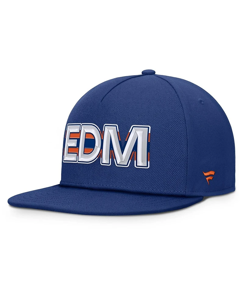 Fanatics Men's Royal Edmonton Oilers Authentic Pro Rink Team Code Snapback Hat