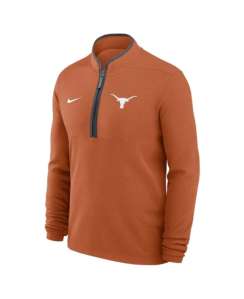 Nike Men's Texas Orange Longhorns Courtside Victory Dri-fit Half-Zip Pullover Sweatshirt