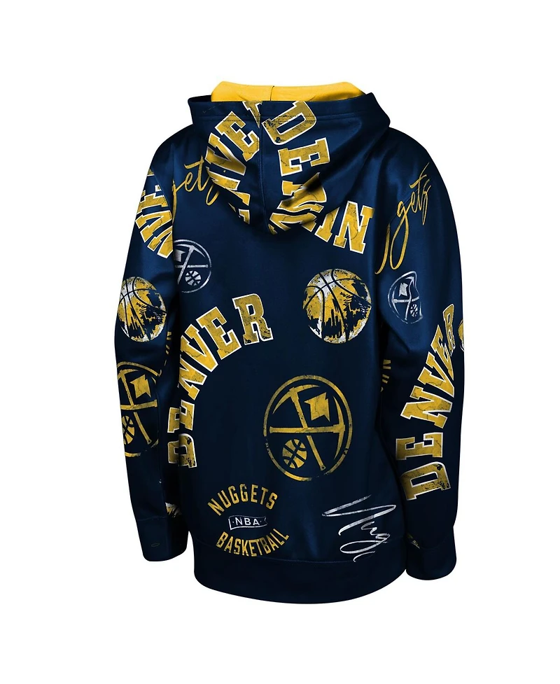 Outerstuff Big Boys and Girls Navy Denver Nuggets Moving Violation Hoodie