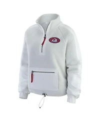 Wear by Erin Andrews Women's Gray Colorado Avalanche Polar Fleece Quarter-Zip Jacket