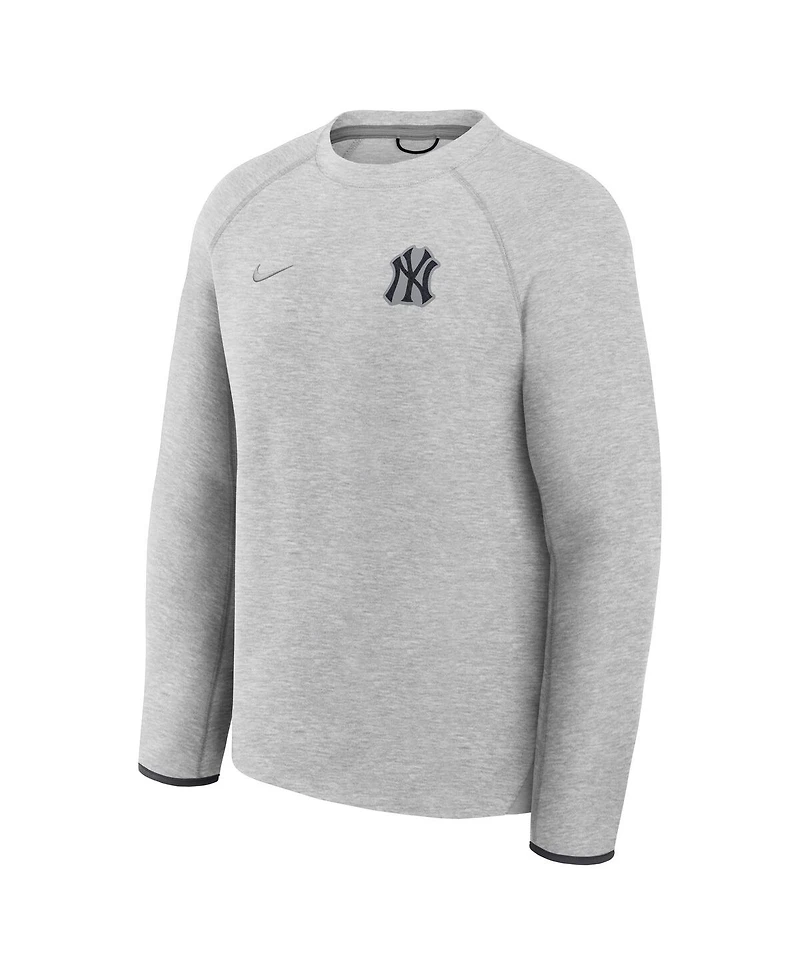 Nike Men's Heather Charcoal New York Yankees Tech Fleece Raglan Sweatshirt