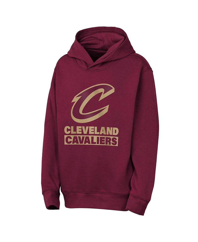 Outerstuff Big Boys and Girls Wine Cleveland Cavaliers Back to the Basics Hoodie Sweatshirt