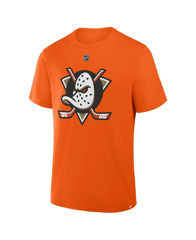 Fanatics Men's Chris Kreider Orange Anaheim Ducks Authentic Stack Name Number T-Shirt