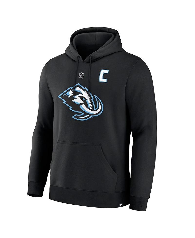 Fanatics Men's Clayton Keller Black Utah Mammoth Authentic Stack Name Number Hoodie