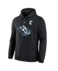 Fanatics Men's Clayton Keller Black Utah Mammoth Authentic Stack Name Number Hoodie