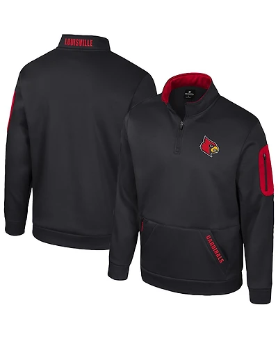 Colosseum Men's Black Louisville Cardinals Mainframe Quarter-Zip Fleece Jacket