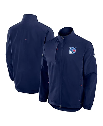 Fanatics Men's Navy New York Rangers Authentic Pro Rink Full-Zip Coaches Jacket