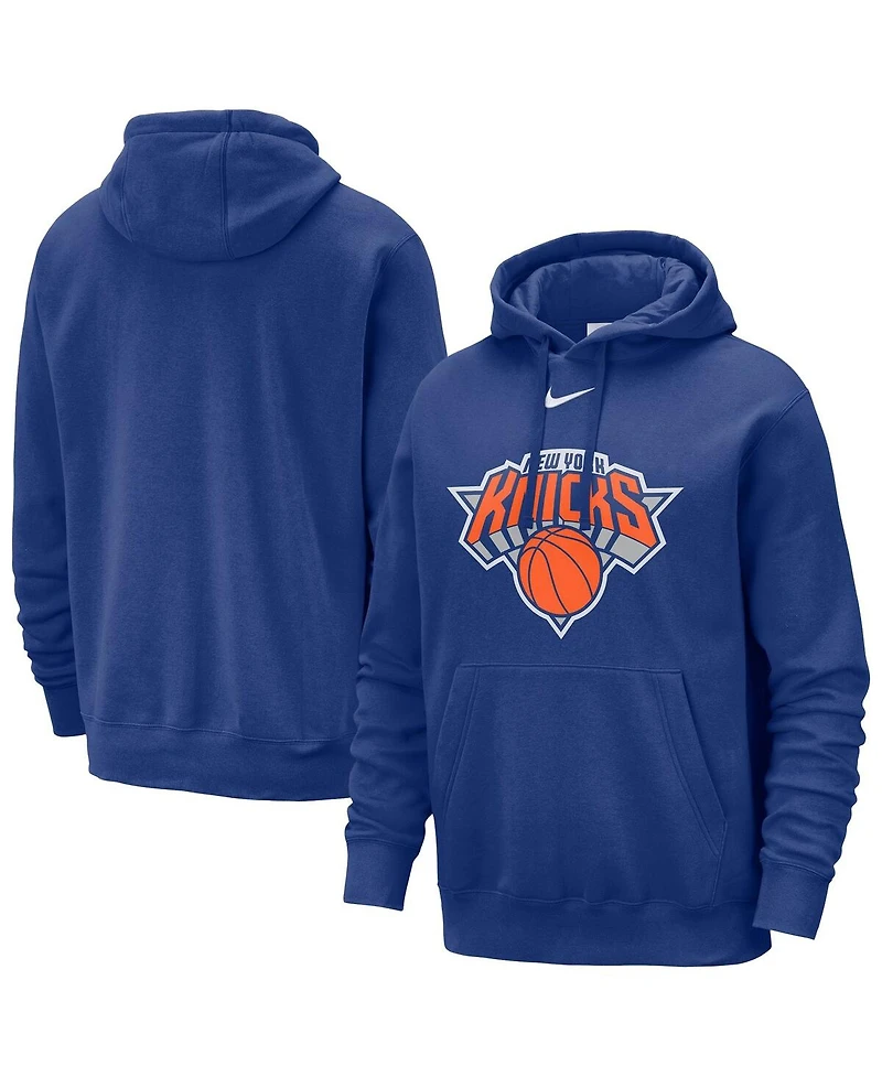 Nike Men's Blue New York Knicks Essential Logo Club Pullover Hoodie