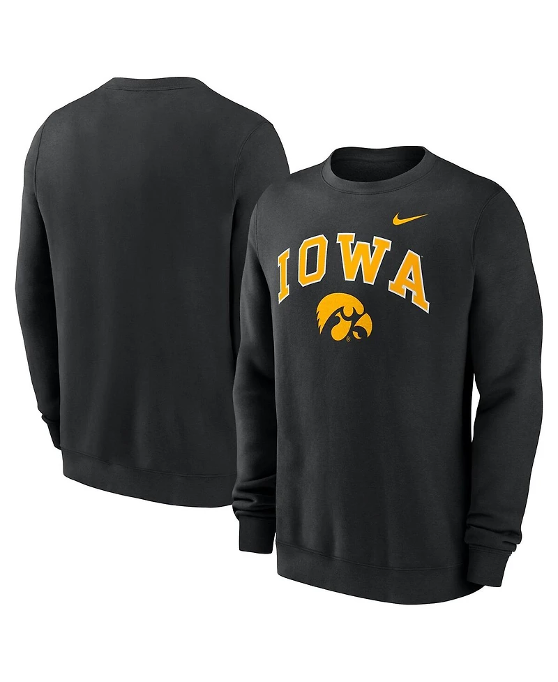 Nike Men's Black Iowa Hawkeyes Arch Pullover Sweatshirt