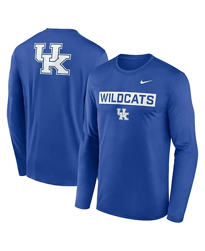 Nike Men's Royal Kentucky Wildcats Primetime Campus 2-Hit Legend Dri-fit Long Sleeve T-Shirt