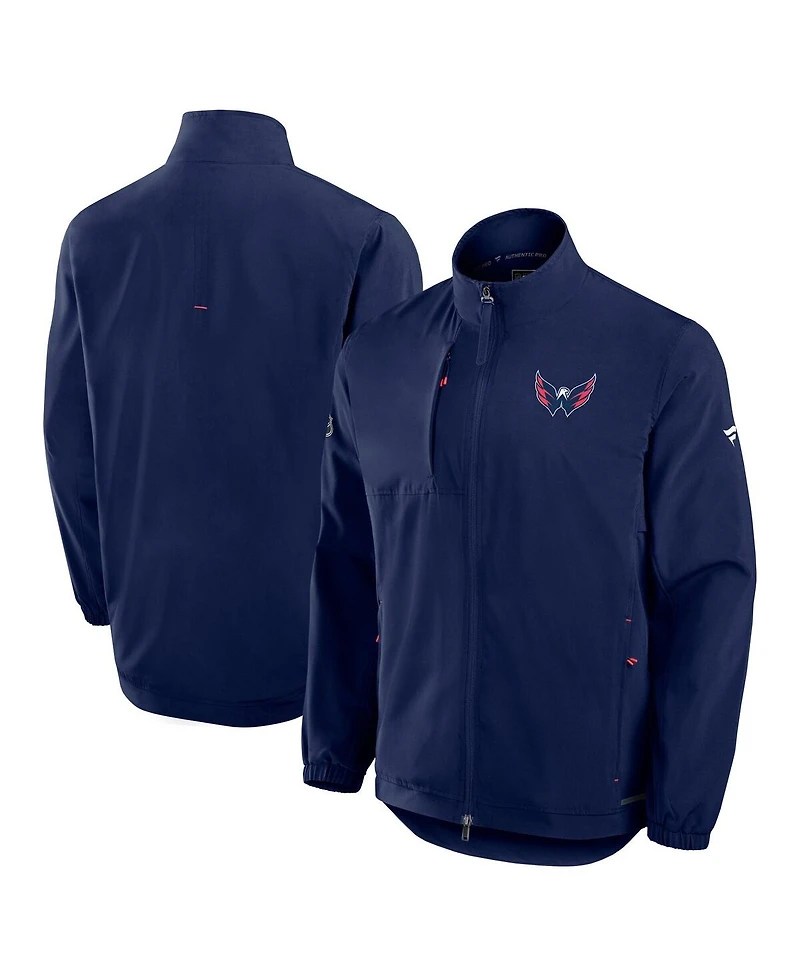 Fanatics Men's Navy Washington Capitals Authentic Pro Rink Full-Zip Coaches Jacket