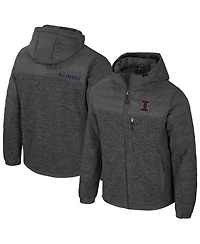 Colosseum Men's Charcoal Illinois Fighting Illini Nightman Full-Zip Hoodie Puffer Jacket