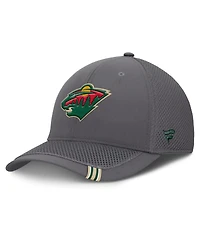 Fanatics Men's Gray Minnesota Wild Clincher Team Stripes Flex Hat