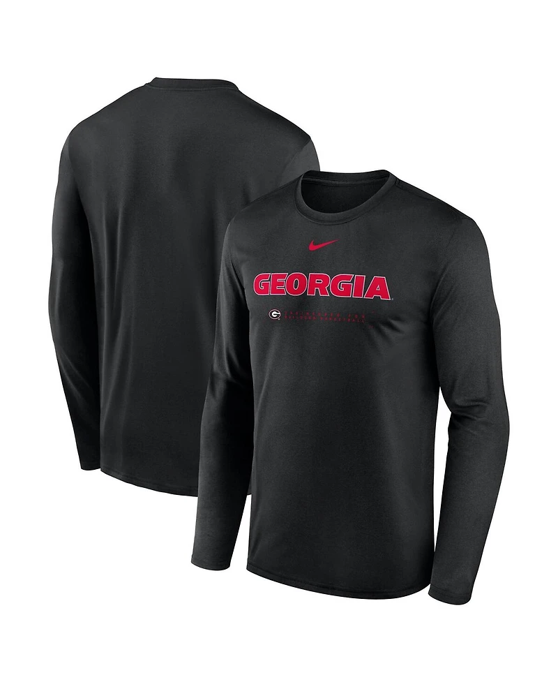 Nike Men's Black Georgia Bulldogs 2025 Courtside Basketball Shootaround Legend Dri-fit Long Sleeve T-Shirt
