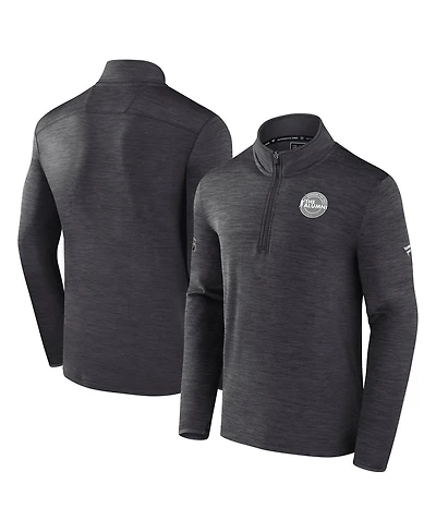 Fanatics Men's Charcoal Nhl Authentic Pro the Alumni Quarter-Zip Hoodie