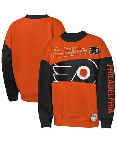 Outerstuff Big Boys and Girls Orange/Black Philadelphia Flyers Impact Player Sweatshirt