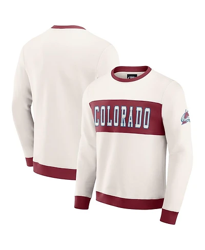 Darius Rucker Collection by Fanatics Men's Cream Colorado Avalanche Color Block Pullover Sweatshirt