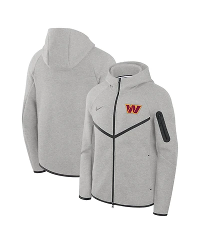 Nike Men's Heather Gray Washington Commanders Tech Fleece Full-Zip Windrunner Hoodie