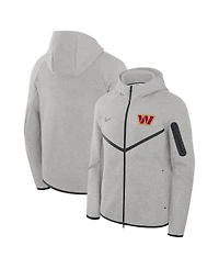 Nike Men's Heather Gray Washington Commanders Tech Fleece Full-Zip Windrunner Hoodie