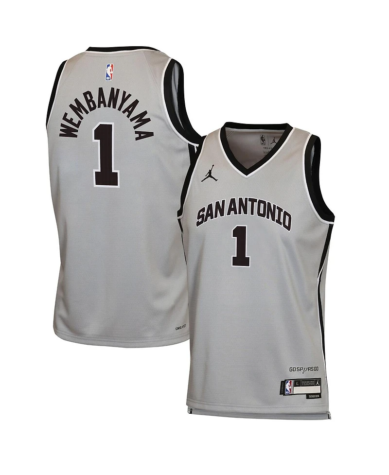 Jordan Big Boys and Girls Victor Wembanyama Silver San Antonio Spurs Swingman Jersey