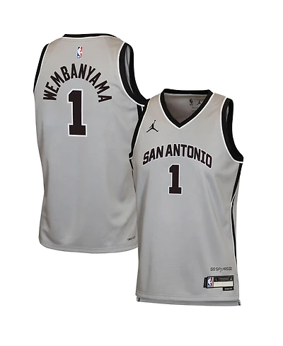 Jordan Big Boys and Girls Victor Wembanyama Silver San Antonio Spurs Swingman Jersey
