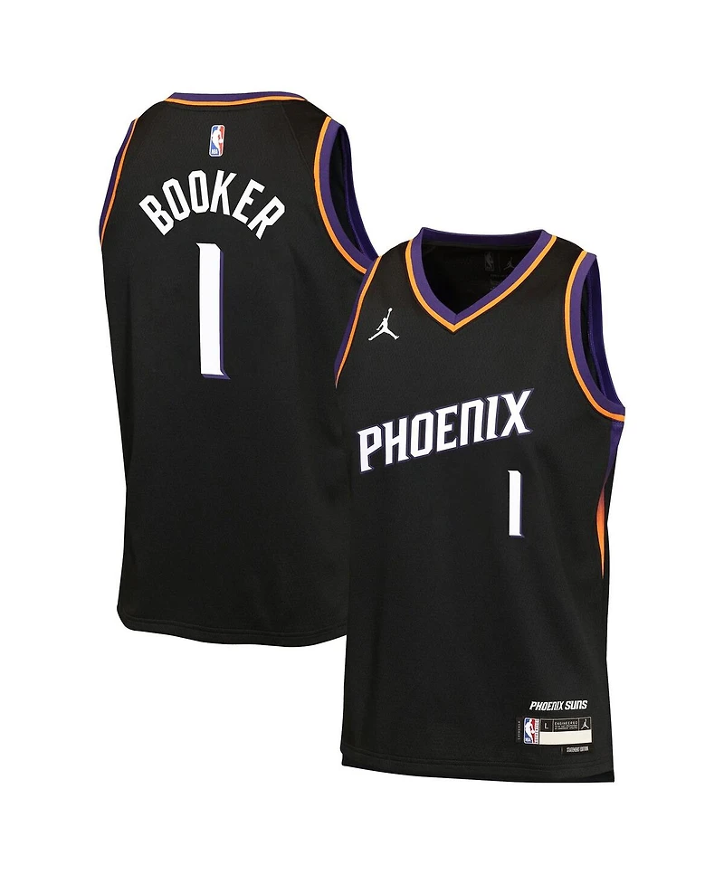Jordan Big Boys and Girls Devin Booker Black Phoenix Suns Swingman Jersey