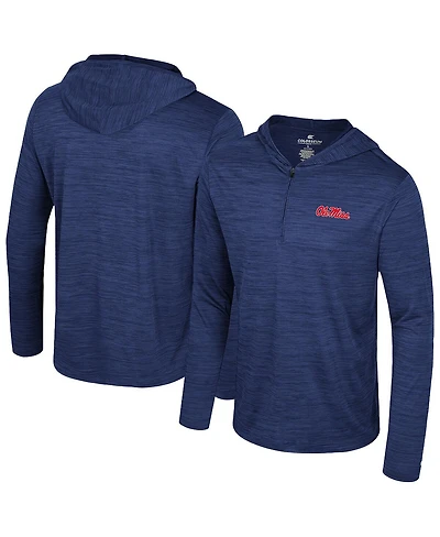 Colosseum Men's Navy Ole Miss Rebels Always Sunny Lightweight Quarter-Zip Hoodie