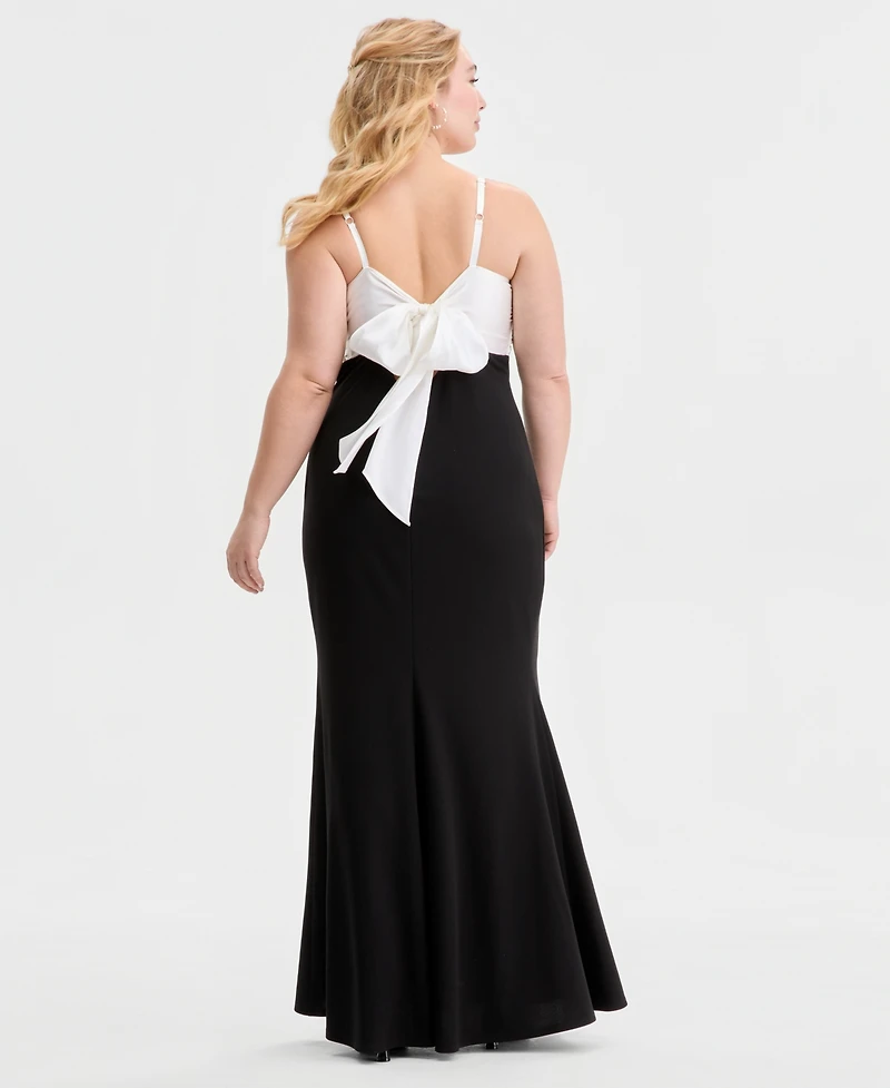 Created for Macy's, City Studios Trendy Plus Ruched-Bust Mermaid Gown