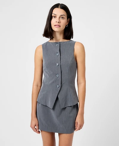 French Connection Women's Pinstripe Boat Neck Vest Top