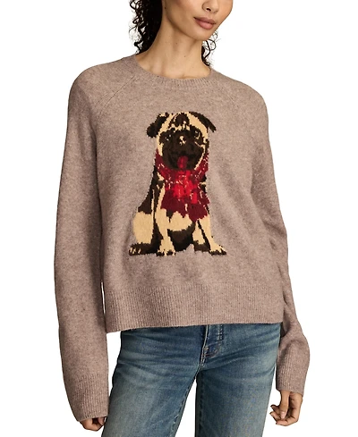 Lucky Brand Women's Cloud Soft Pug Crewneck Sweater