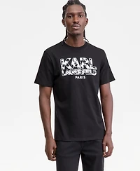 Karl Lagerfeld Paris Men's Foam Textured Logo T-Shirt