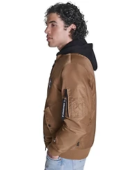 Converse Men's Hooded Bib Varsity Bomber Jacket