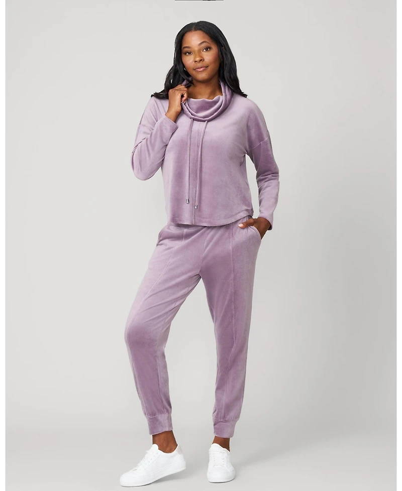 Cable & Gauge Women's Velour Cowlneck Jogger Set