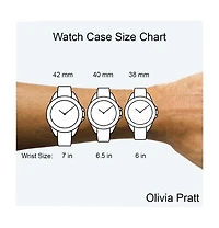 Olivia Pratt Rose Gold Solid And Rhinestones Bangle Watch