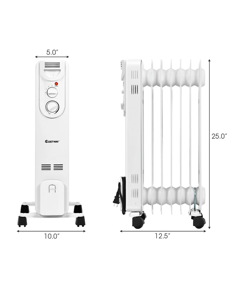 Sugift 1500W Electric Space Heater with 3 Heat Settings and Safe Protection