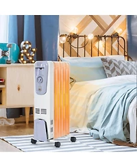 Sugift 1500W Oil Filled Radiator with Thermostat and 4 Bottom Wheels