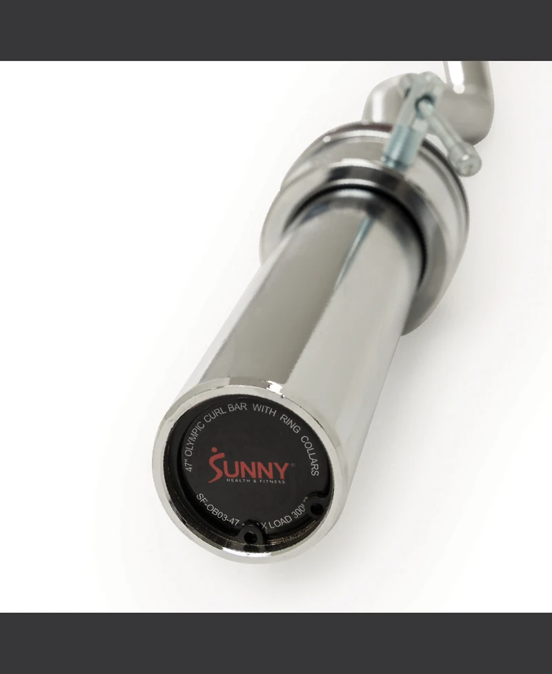 Sunny Health & Fitness 47” Olympic Ez Curl Bar